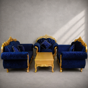 Royal Azure Crest Sofa Set